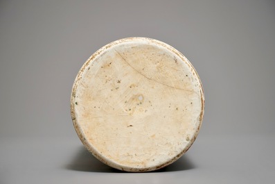 A European-decorated Chinese rouleau vase, Transitional period